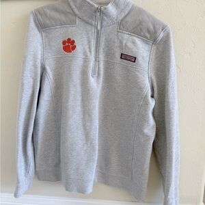 Vineyard Vines Light Gray Clemon Tigers Pullover
